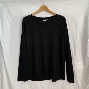 Gap Black Softspun Knit Relaxed Long Sleeve Top